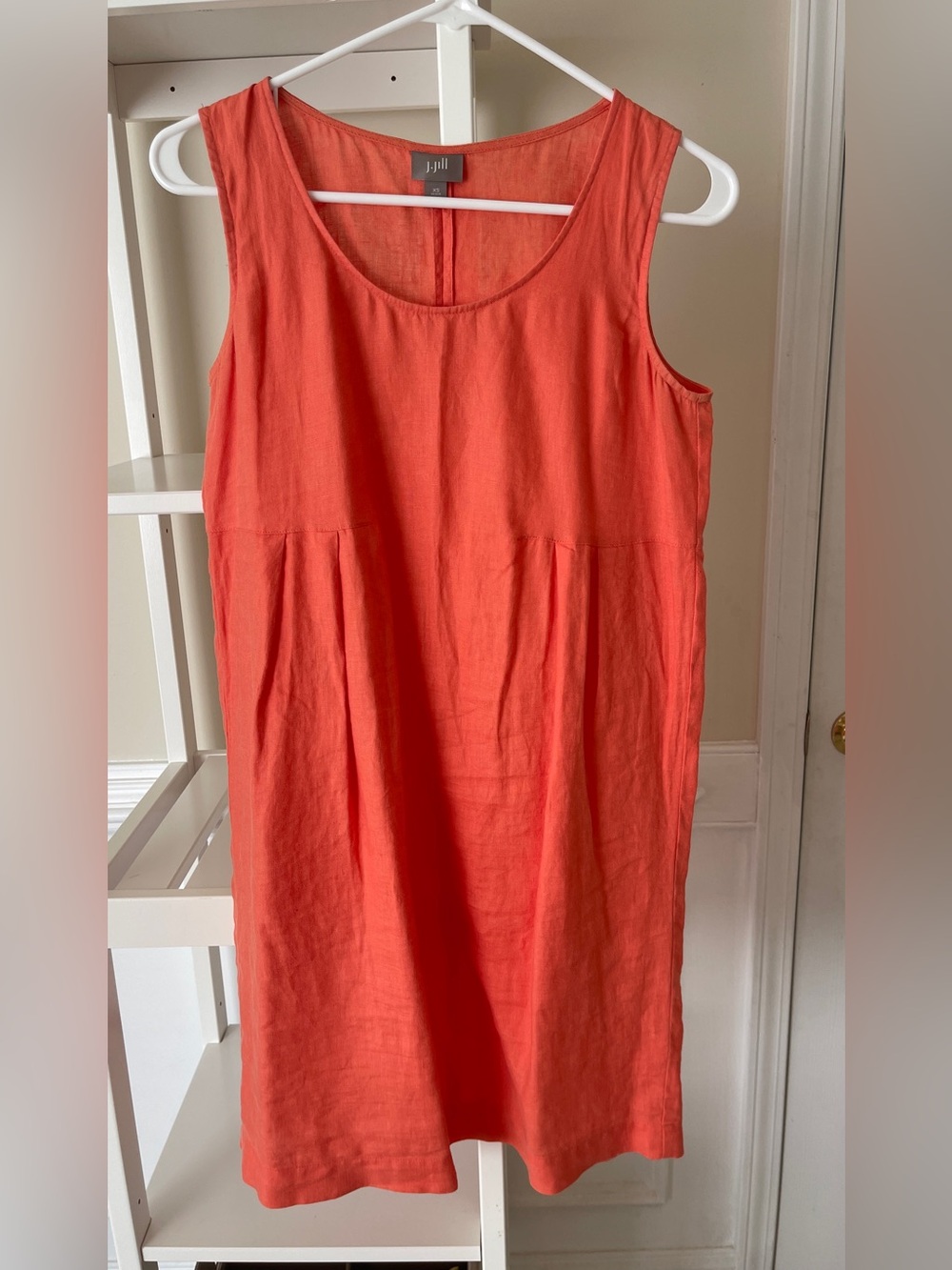 J. Jill Coral Linen Sleeveless Shift Dress